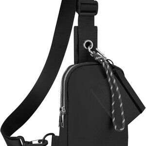 Small Sling Bag for Women & Men, Mini Crossbody Chest Bag with Detachable Coin P